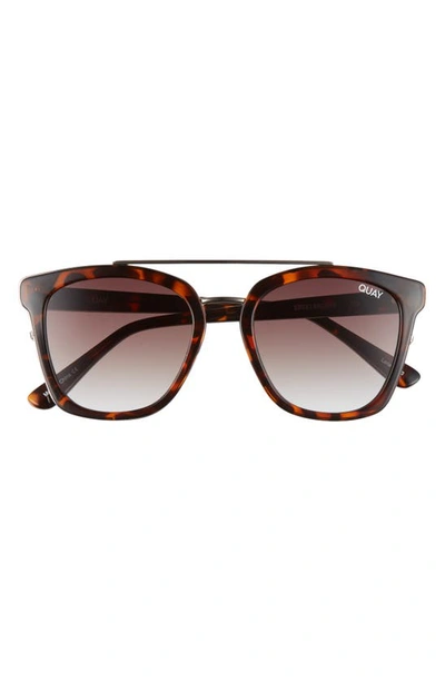 Shop Quay Sweet Dreams 55mm Square Sunglasses In Tort/ Brown Fade