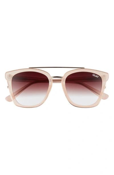 Shop Quay Sweet Dreams 55mm Square Sunglasses In Blush/ Brown