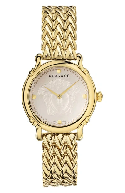 Shop Versace Medusa Bracelet Watch, 34mm In Yellow Gold/ Ivory