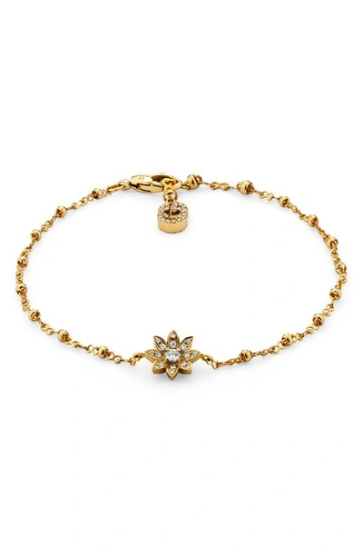 Shop Gucci Flora Diamond & 18k Gold Bracelet In Yellow Gold