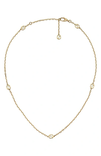 Shop Gucci Running G 18k Gold Necklace In Yellow Gold