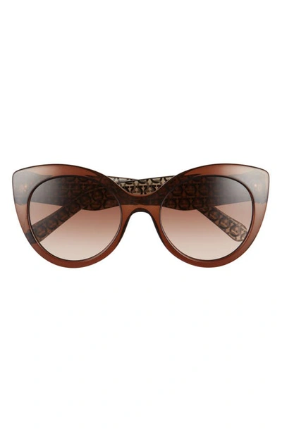 Shop Ferragamo Classic 54mm Gradient Cat Eye Sunglasses In Crystal Brown/ Brown Gradient