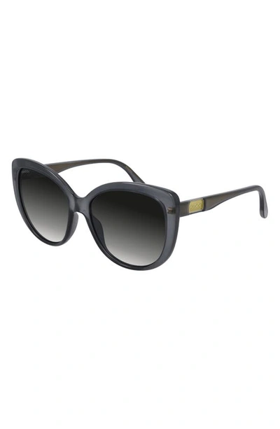 Shop Gucci 57mm Gradient Cat Eye Sunglasses In Opal Dark Grey/ Grey Gradient