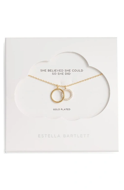 Shop Estella Bartlett Double Circle Charm Pendant Necklace In Gold