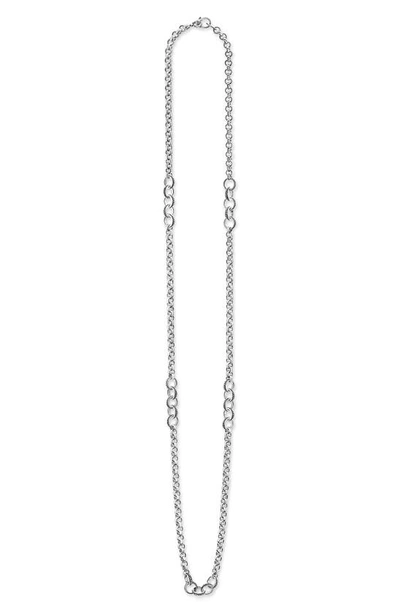 Shop Lagos Enso Ring Station Necklace In Silver