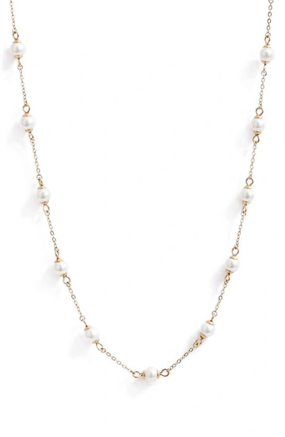 Shop Knotty Imitation Pearl Necklace In Gold