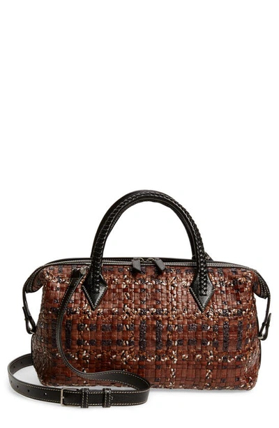 Shop Metier Small Perriand City Leather Duffle Handbag In Multi Woven