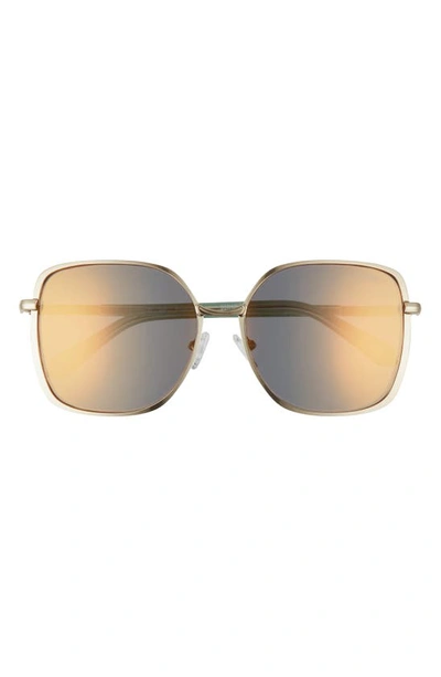 Shop Lilly Pulitzerr Lilibeth 58mm Polarized Square Sunglasses In Shiny Gold/ Gold Flash Mirror