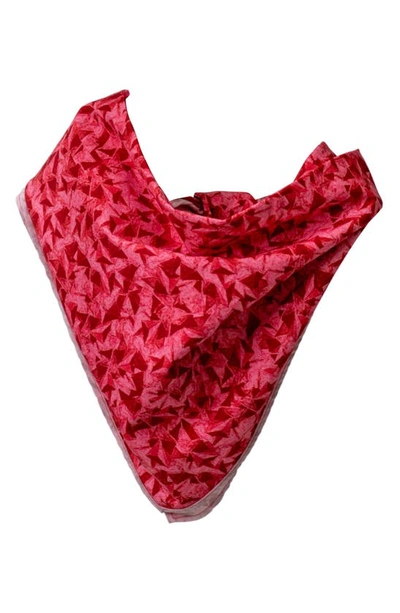 Shop Robert Graham Paper Airplane Print Scarf Bandana Face Mask In Red