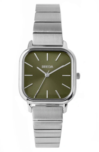Shop Breda Esther Bracelet Watch, 26mm In Silver/ Silver/ Moss