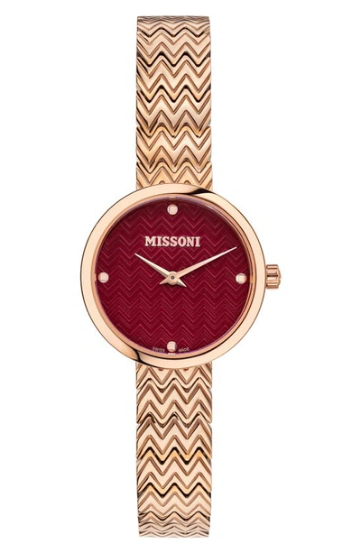 Shop Missoni M1 Joy Bracelet Watch, 29mm In Rose Gold / Red