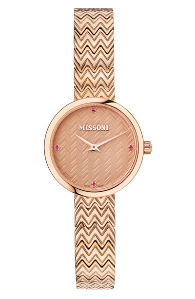 Shop Missoni M1 Joy Topaz Bracelet Watch, 29mm In Rose Gold / Rose Gold