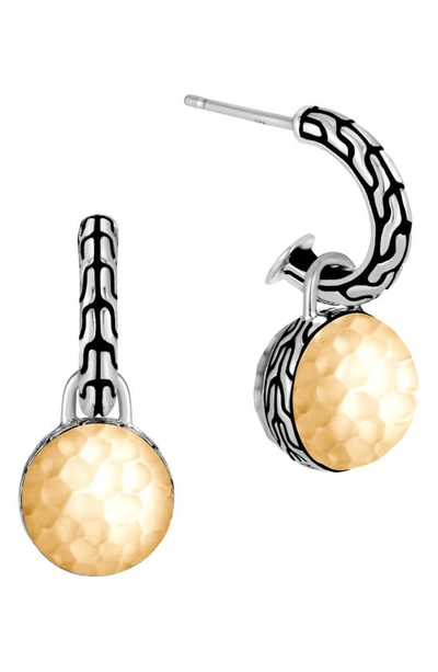 Shop John Hardy Classic Chain Hammered 18k Gold & Silver Drop Earrings In Silver/ Gold