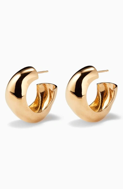 Shop Agmes Small Celia Hoop Earrings In Gold Vermeil