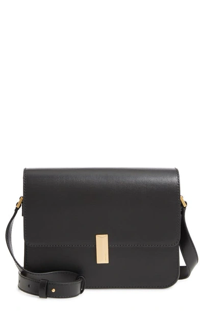 Shop Hugo Boss Nathalie Leather Shoulder Bag In Black