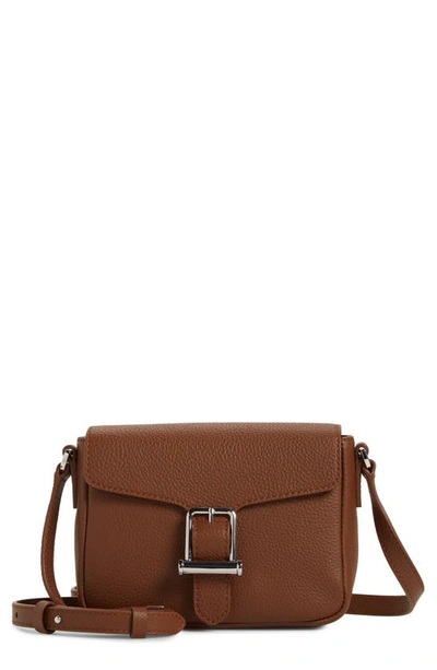 Shop Hugo Boss Kristin Leather Crossbody Bag In Light Brown