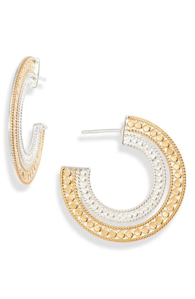 Shop Anna Beck Flat Hoop Earrings In Gold/ Silver