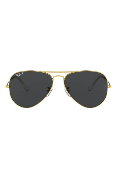 Shop Ray Ban Aviator 55mm Sunglasses In Black Gold