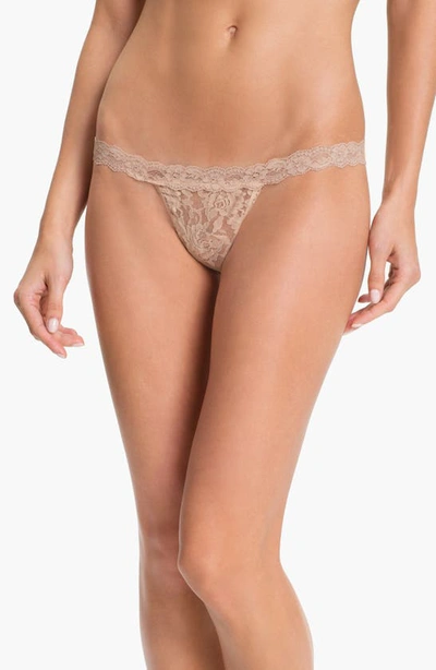 Shop Hanky Panky Signature Lace Low Rise G-string In Chai