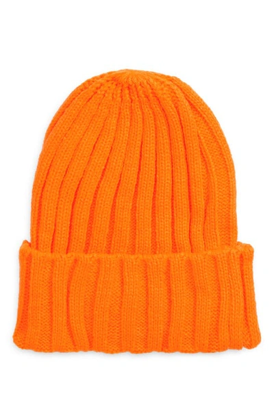 Shop Rainbow Unicorn Birthday Surprise Freya Ribbed Beanie In Orange