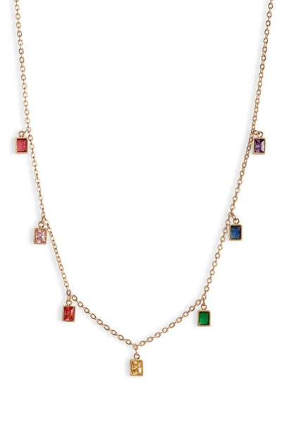Shop Knotty Delicate Charm Necklace In Gold/ Multi