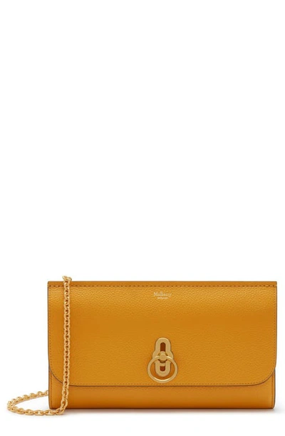 Shop Mulberry Amberley Leather Clutch In Deep Amber