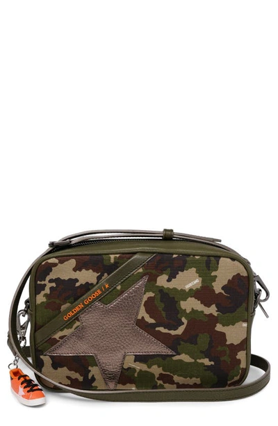 Shop Golden Goose Star Camo Camera Bag In Military Green