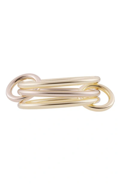 Shop Spinelli Kilcollin Solarium Linked Rings In Yellow Gold/ Rose Gold/ Silver