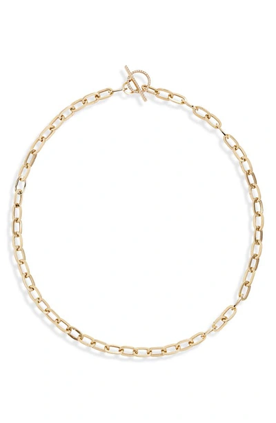 Shop Ef Collection Jumbo Diamond Toggle Necklace In Yellow Gold