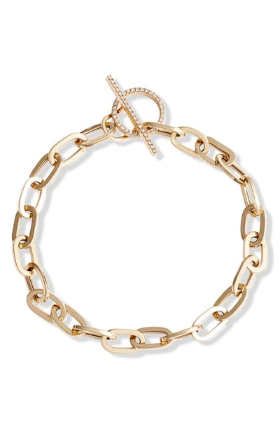 Shop Ef Collection Jumbo Diamond Toggle Bracelet In Yellow Gold