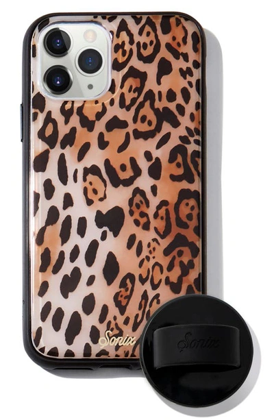 Shop Sonix Watercolor Leopard Iphone 11 Pro Case & Slide Silicone Phone Ring In Brown