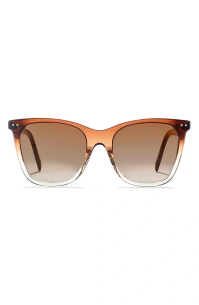 Shop Celine 55mm Gradient Cat Eye Sunglasses In Dark Brown/ Gradient Brown