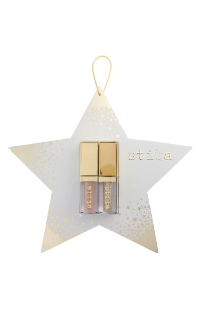 Shop Stila Double Dip Suede Shade And Glitter & Glow Liquid Eyeshadow Ornament Set In Gold Dust