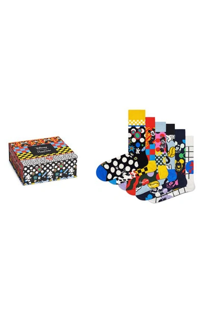 Shop Happy Socks X Disney 6-pack Assorted Crew Socks Gift Box In Multi