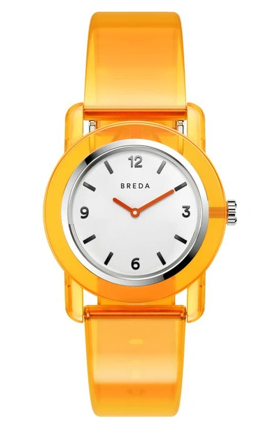 Shop Breda Play Recycled Plastic Watch, 35mm In Tangerine