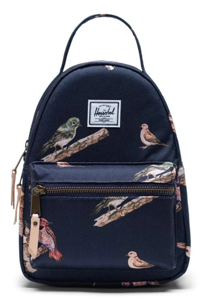 Shop Herschel Supply Co Mini Nova Backpack In Peacoat Birds