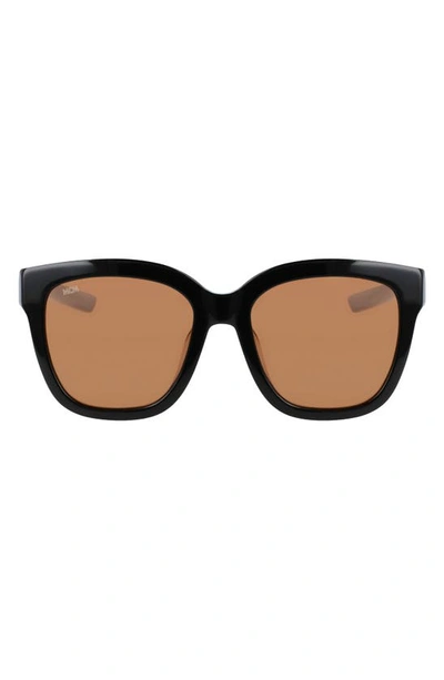 Shop Mcm 56mm Butterfly Sunglasses In Black/ Cognac/ Brown