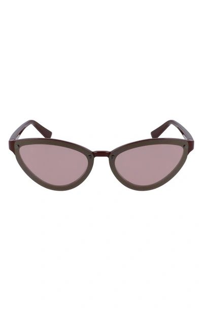 Shop Mcm 62mm Oversize Cat Eye Sunglasses In Burgundy/ Rose Flash
