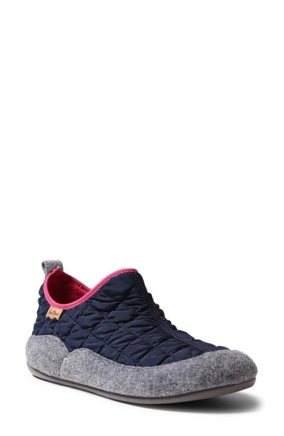 Toni Pons Mare Quilted Slipper In Navy Wool