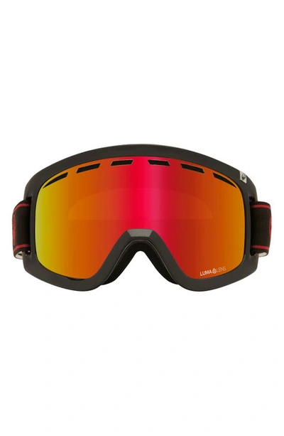 Shop Dragon D1 Otg Snow Goggles With Bonus Lens In Infrared/ Red Ion/ Rose