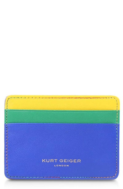 Shop Kurt Geiger Rainbow Shop 690 Tricolor Card Holder In Blue/ Other