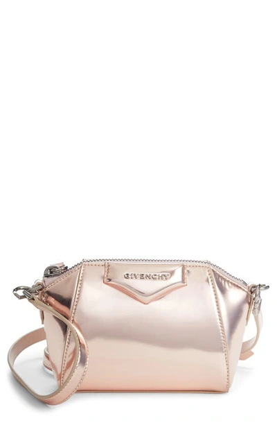 Shop Givenchy Nano Antigona Leather Crossbody Bag In 681-light Pink