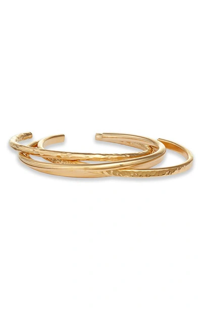 Shop Soko Set Of 4 Delicate Bangles In Gold