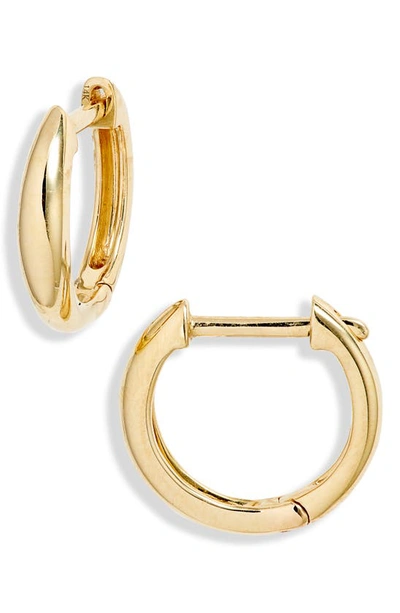 Shop Ef Collection Dome Huggie Hoop Earrings In Yellow Gold