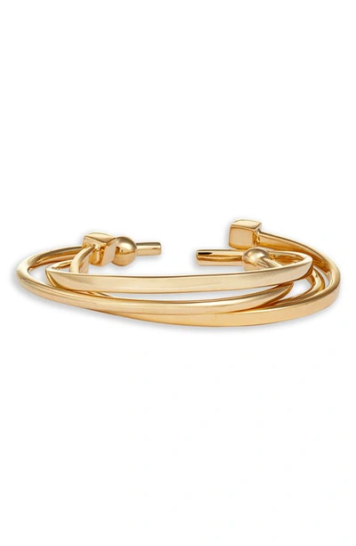 Shop Soko Set Of 4 Mixed Shapes Stacking Cuffs In Gold