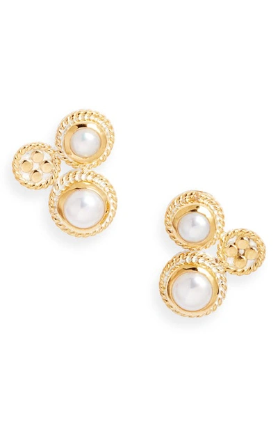 Shop Anna Beck Mabé Pearl Cluster Stud Earrings In Gold/ Pearl
