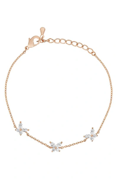 Shop Girls Crew Born To Fly Butterfly Bracelet In Rose Gold