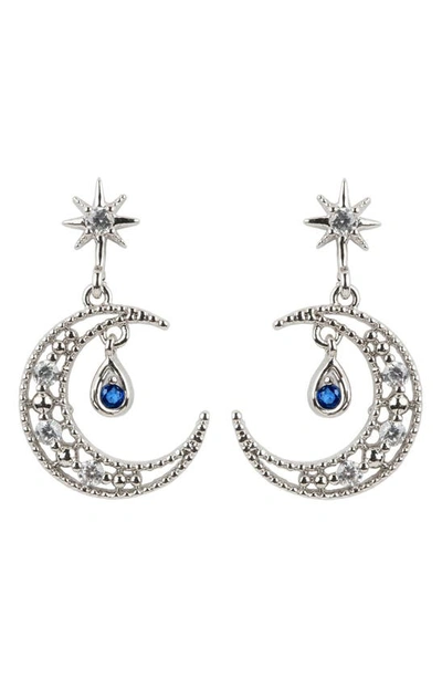 Shop Girls Crew Blue Moon Earrings In Silver