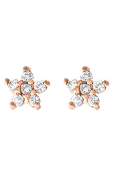 Shop Girls Crew Teeny Tiny Star Studs In Rose Gold