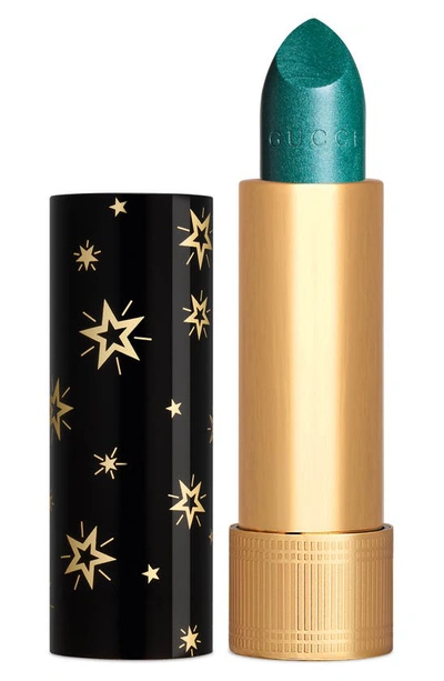 Shop Gucci Rouge A Levres Gothique Metallic Lipstick In Princess Olga Dark Green